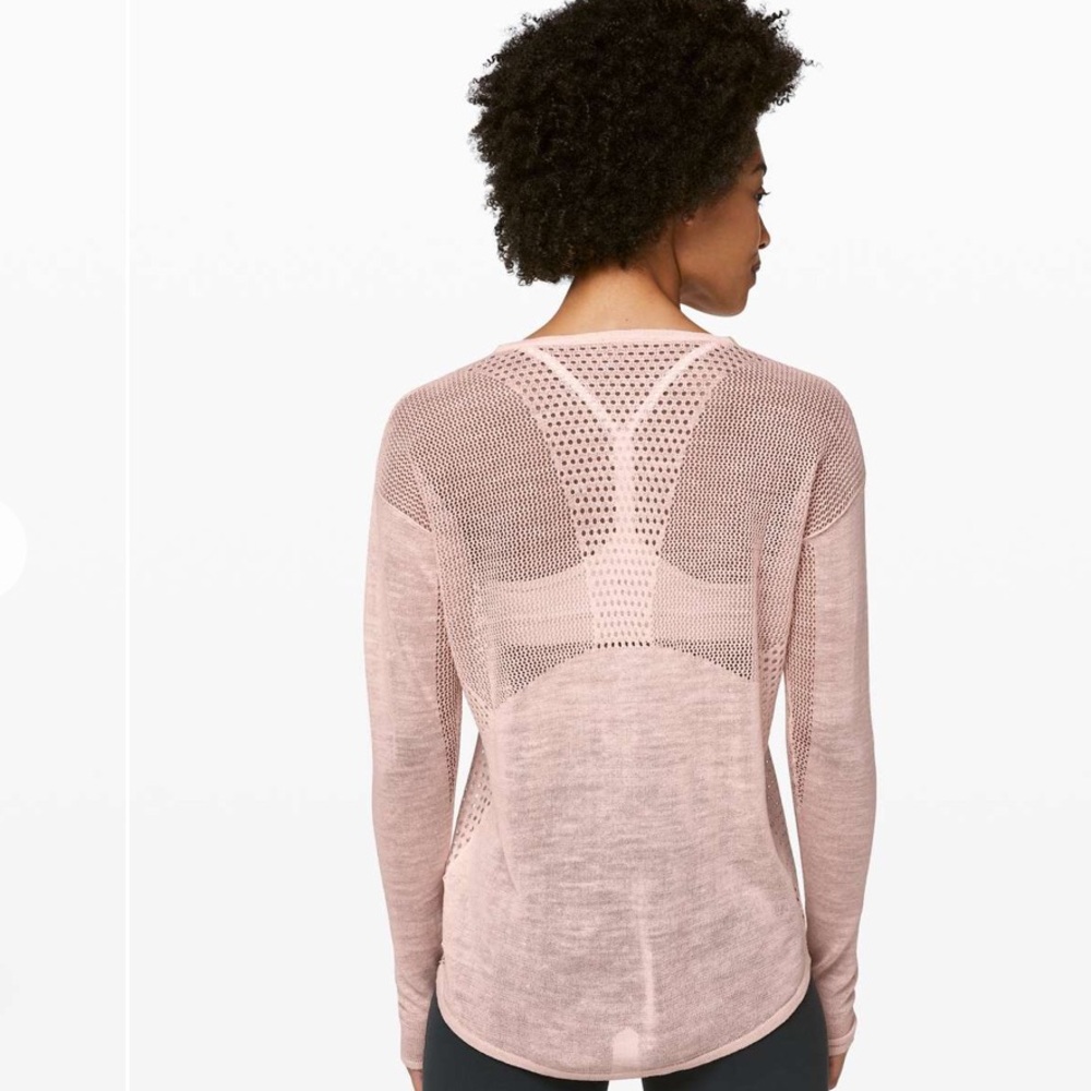 🆕 NWOT Lululemon Still Movement Sweater Linen Butter Pink Sweater Women’s 8